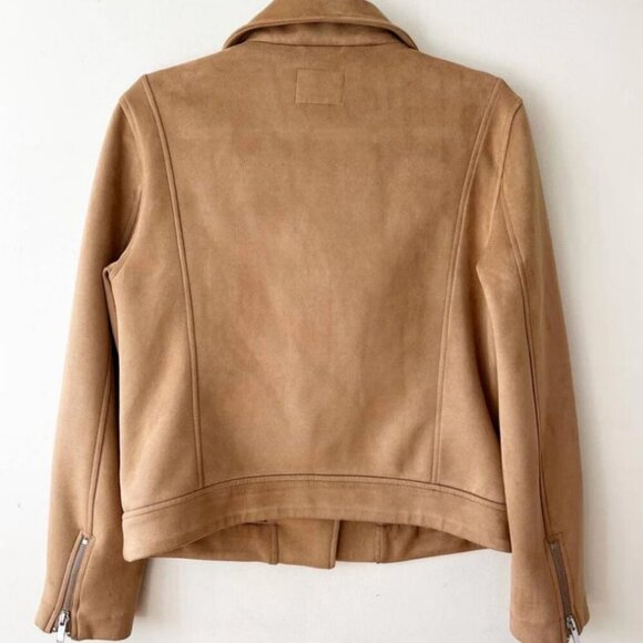 Old Navy *NEW Plus Size Faux Suede Tan Camel  Moto Jacket Size XXL - Picture 3 of 13